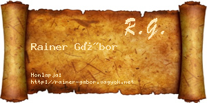 Rainer Gábor névjegykártya
